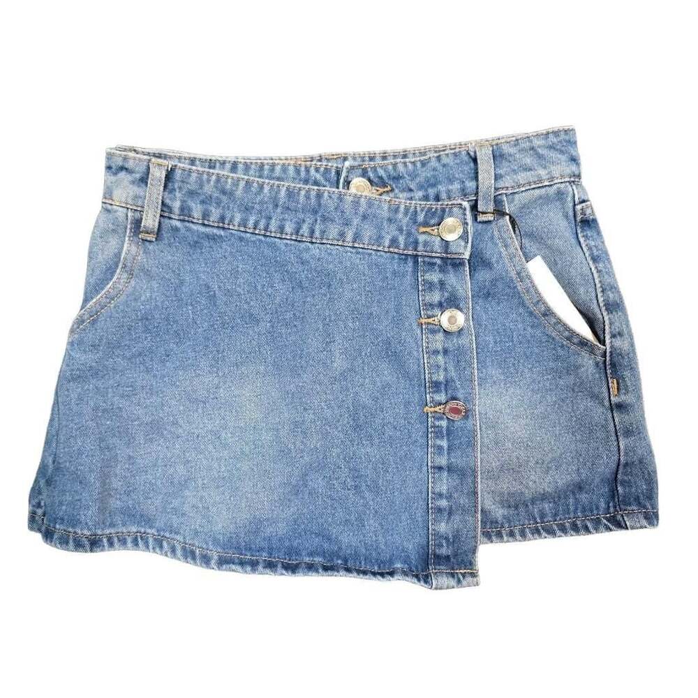 Women's Asymmetrical Button-Front Denim Skirt